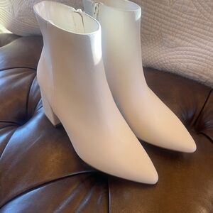 Madden Girl Sleek White Ankle Booties